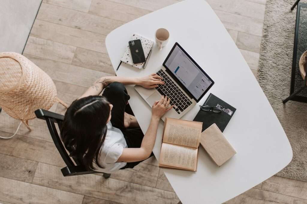 freelancer in the table working
